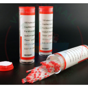 Hematocrit tube Red 75 mm.