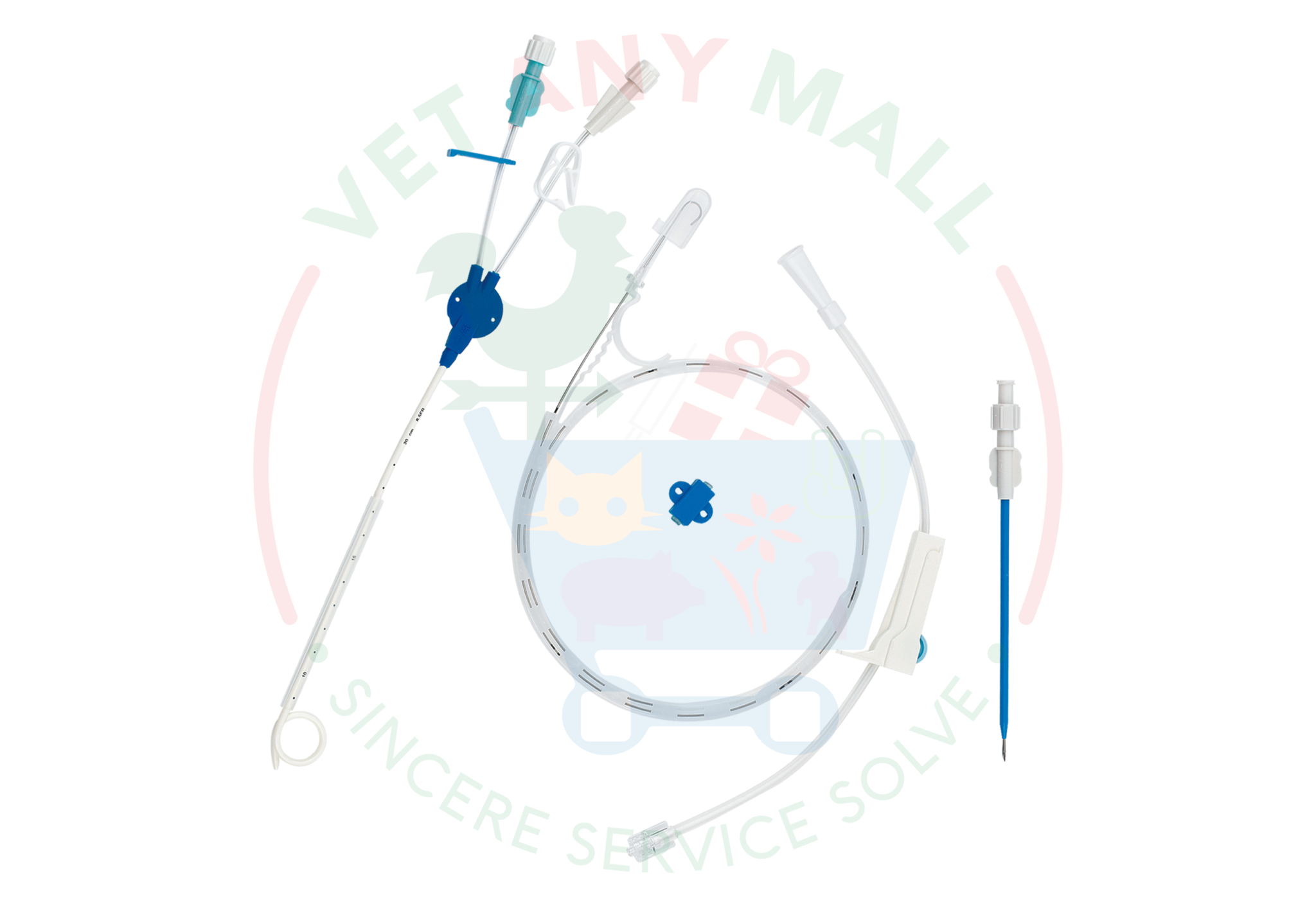 Pigtail Drainage chest with guide wire VETANYMALL