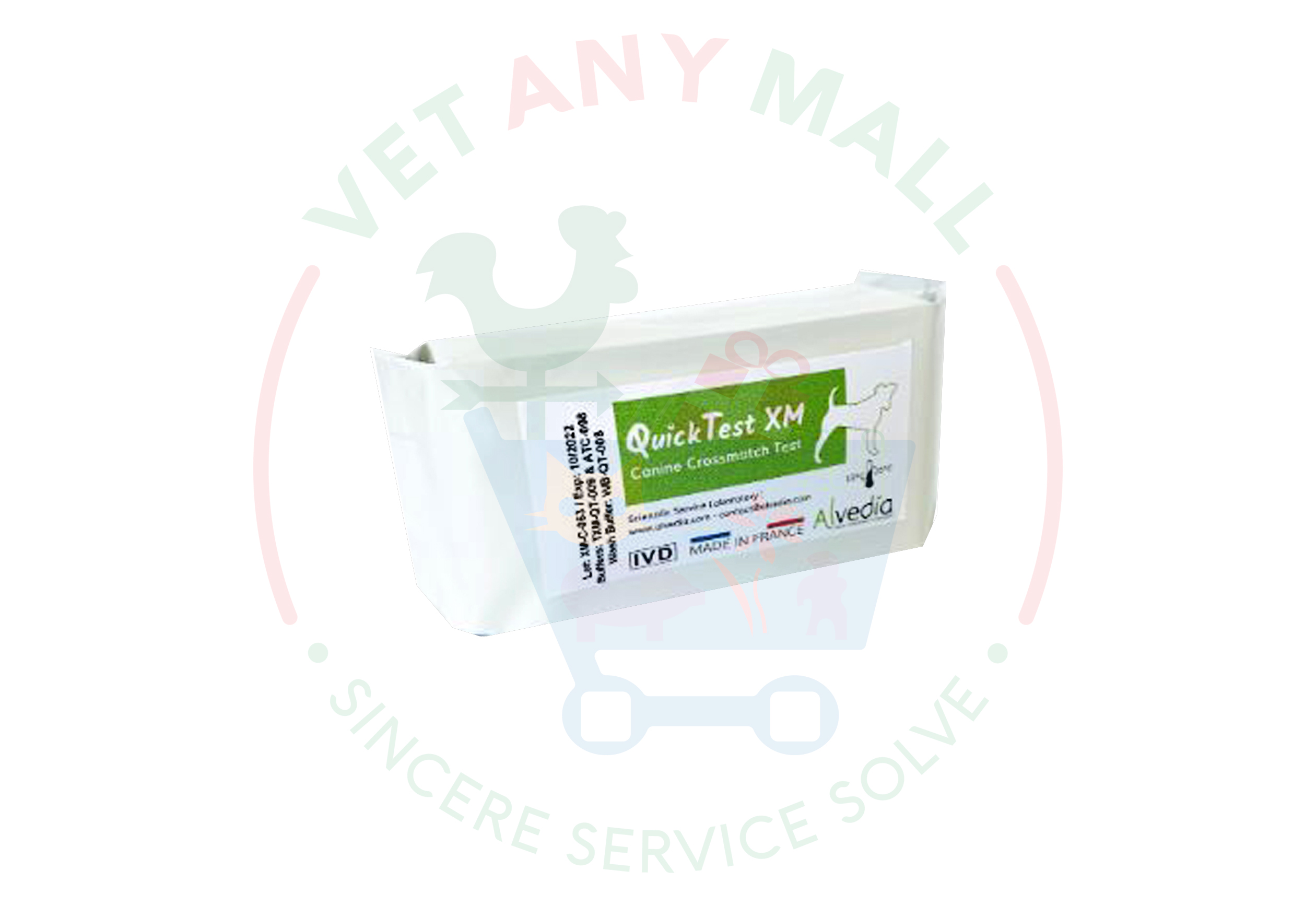 ชุดตรวจความเข้ากันได้ของเลือดสุนัข แบบเดี่ยว